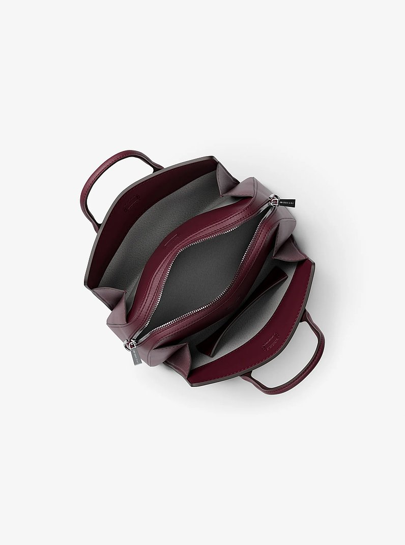 Laila Small Leather Satchel in OXBLOOD | Michael Kors