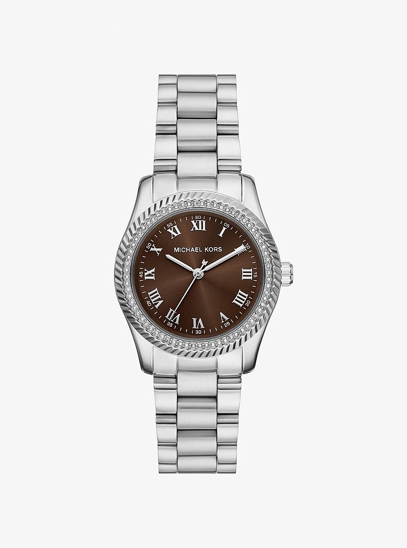 Mini Lexington Silver-Tone Watch in SILVER | Michael Kors