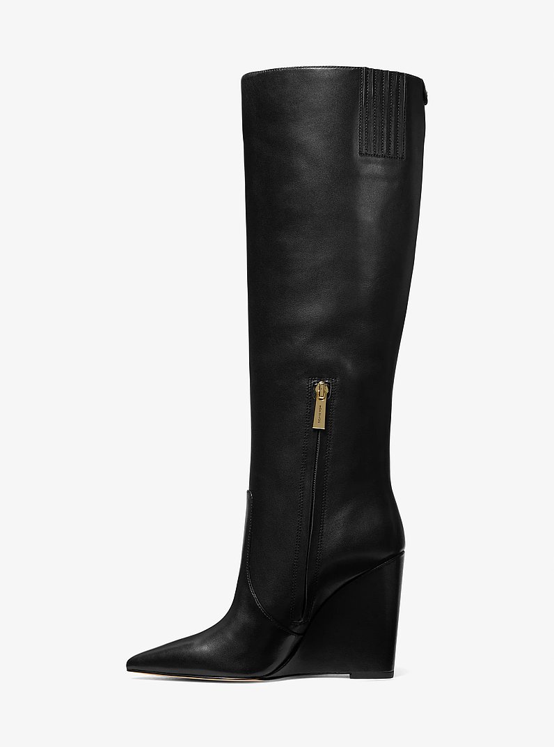 Isra Embellished Wedge Boot in BLACK | Michael Kors