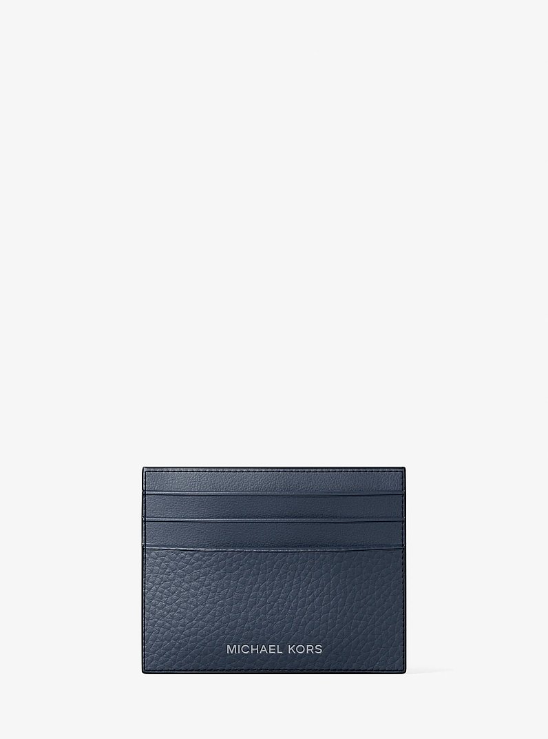 &Eacute;tui pour cartes Cooper en cuir grain&eacute; in BLEU MARINE | Michael Kors