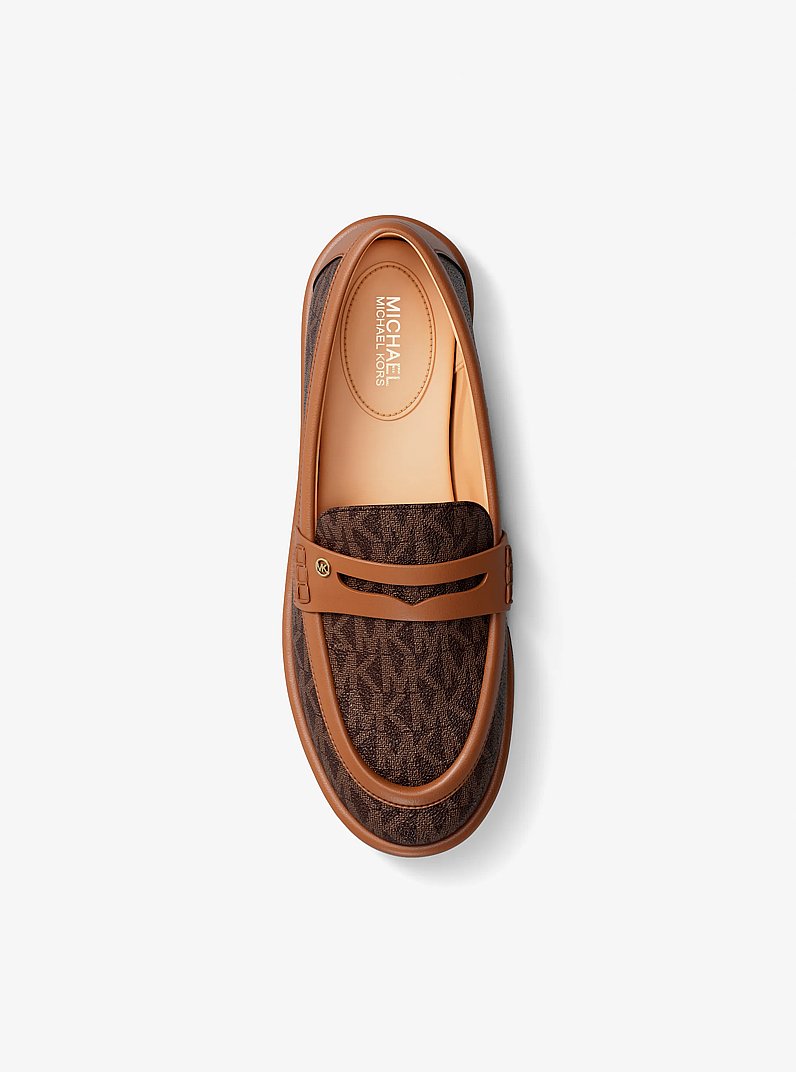Fl&acirc;neur Bree &agrave; logo Signature in MARRON MULTI | Michael Kors