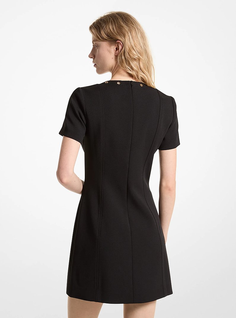 Kleid aus Stretch-Krepp mit Schn&uuml;rung in SCHWARZ | Michael Kors