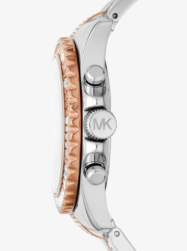 Reloj Everest oversize en dos tonos con pav&eacute; in BITONO | Michael Kors