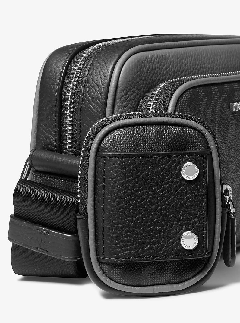 Camera bag Hudson con pochette in pelle con logo in COMBO NERO | Michael Kors