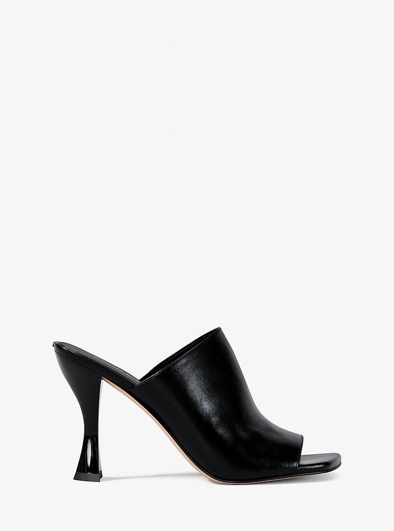 Haisley Leather Mule in BLACK | Michael Kors
