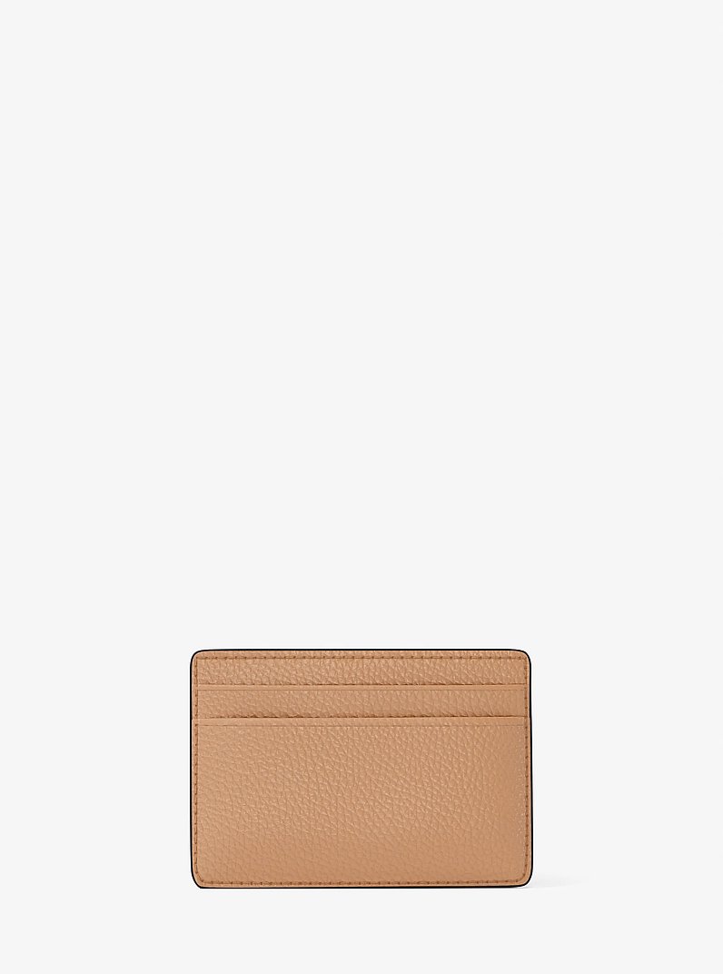 Pebbled Leather Card Case in PEANUT | Michael Kors