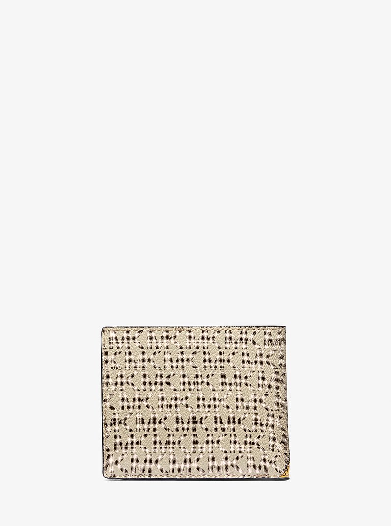 Cooper Logo and Striped Billfold Wallet in PALM GREEN | Michael Kors
