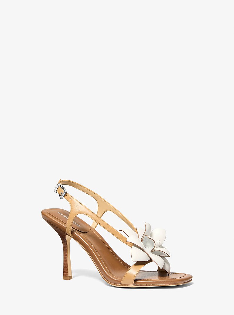 Jacie Leather Sandal in PEANUT | Michael Kors