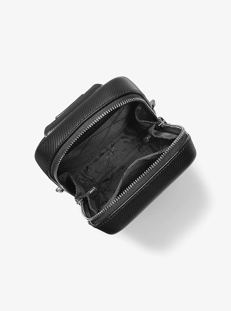 Varick Medium Textured Leather Sling Pack in BLACK | Michael Kors