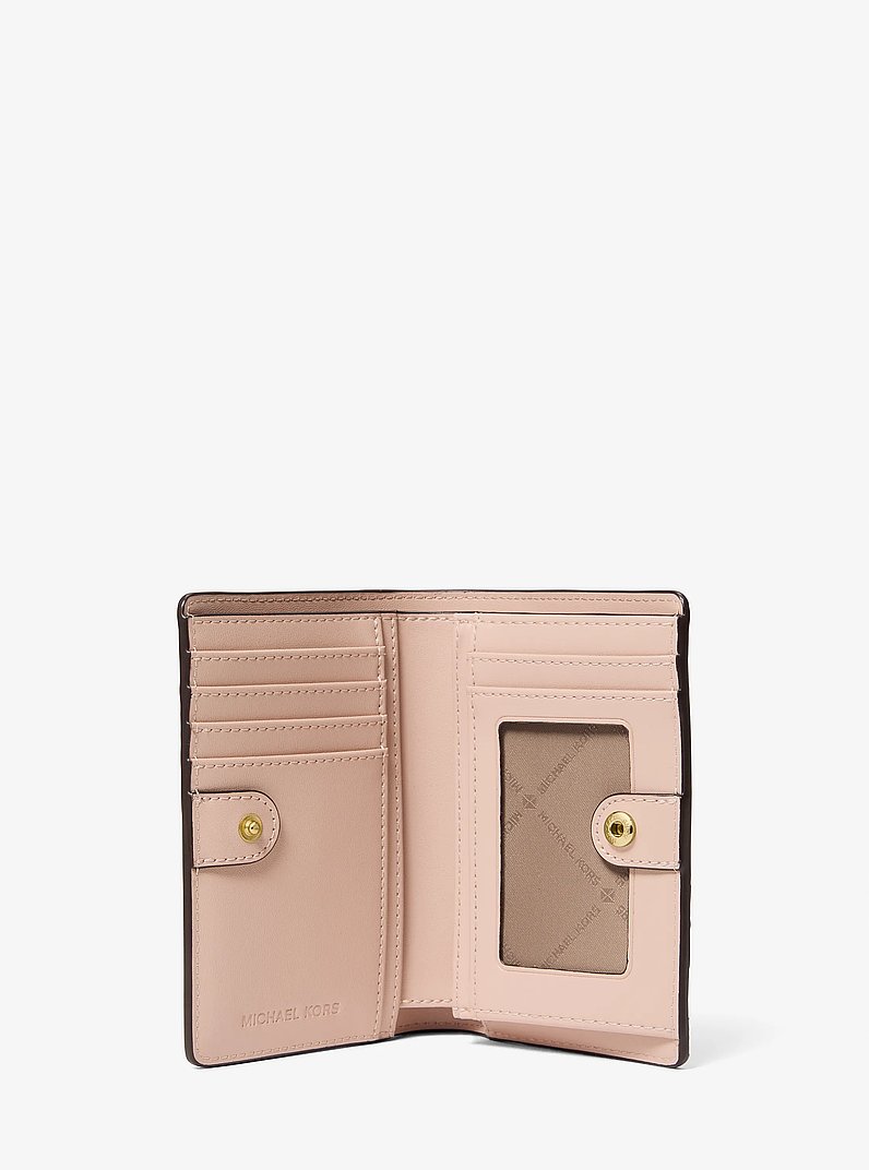 Jet Set Medium Signature Logo Wallet in VANILLA/SOFT PINK | Michael Kors