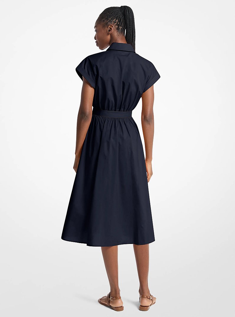 Cotton Poplin Midi Dress in MIDNIGHTBLUE | Michael Kors