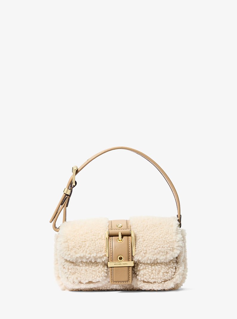 Colby Extra-Small Shearling Shoulder Bag in NATURAL COMBO | Michael Kors