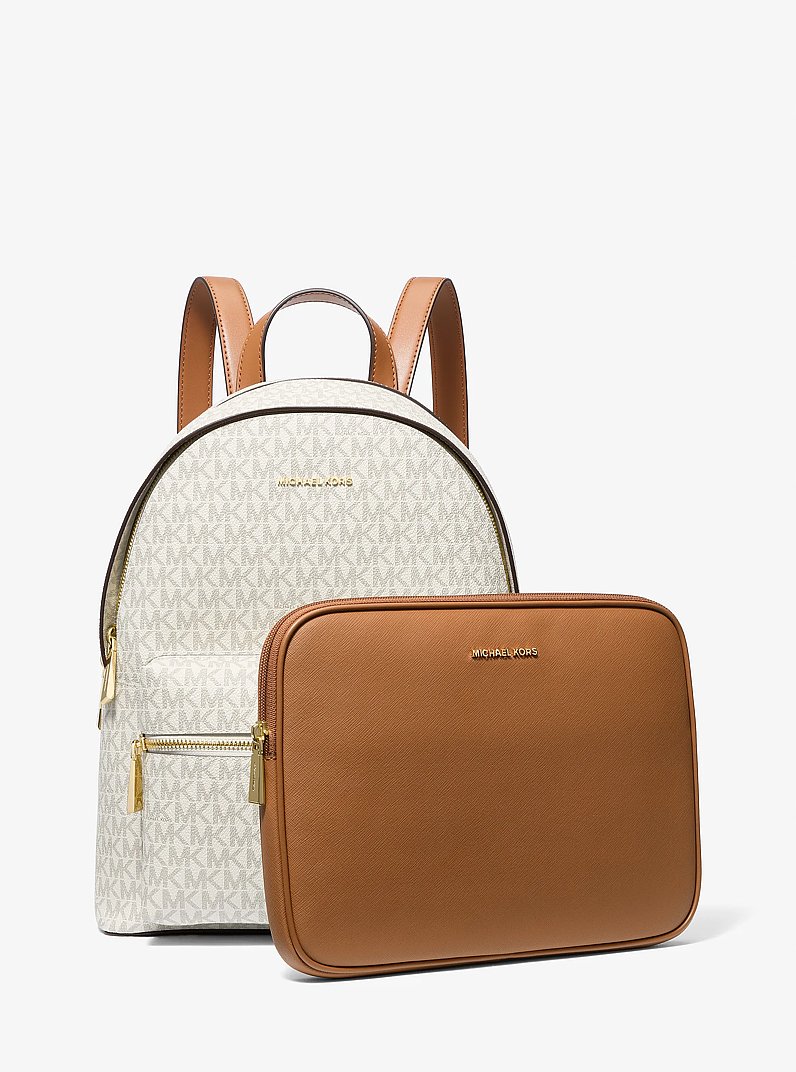 Sally Medium 2-In-1 Logo Backpack in VANILLA/ACORN | Michael Kors