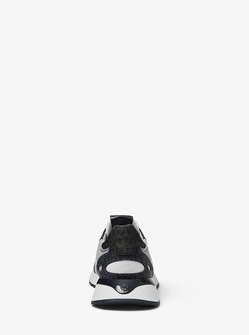 Miles Color-Block Logo and Mesh Trainer in MIDNIGHT | Michael Kors