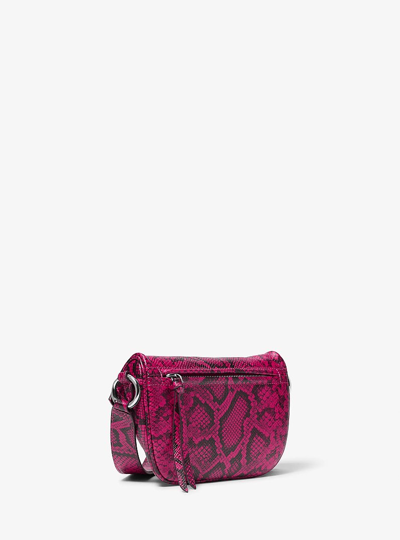 Slater Extra-Small Snake Embossed Leather Sling Pack in DEEP FUCHSIA | Michael Kors