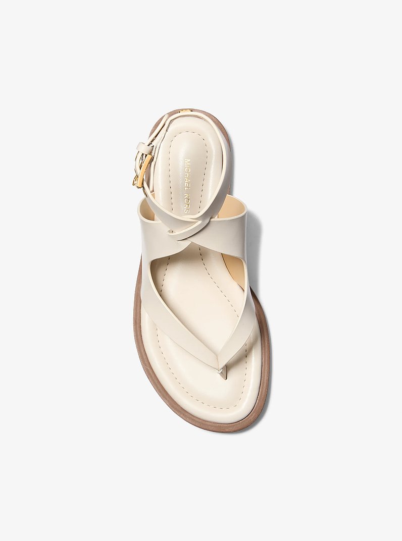 Irene Leather Wrap Sandal in LT CREAM | Michael Kors