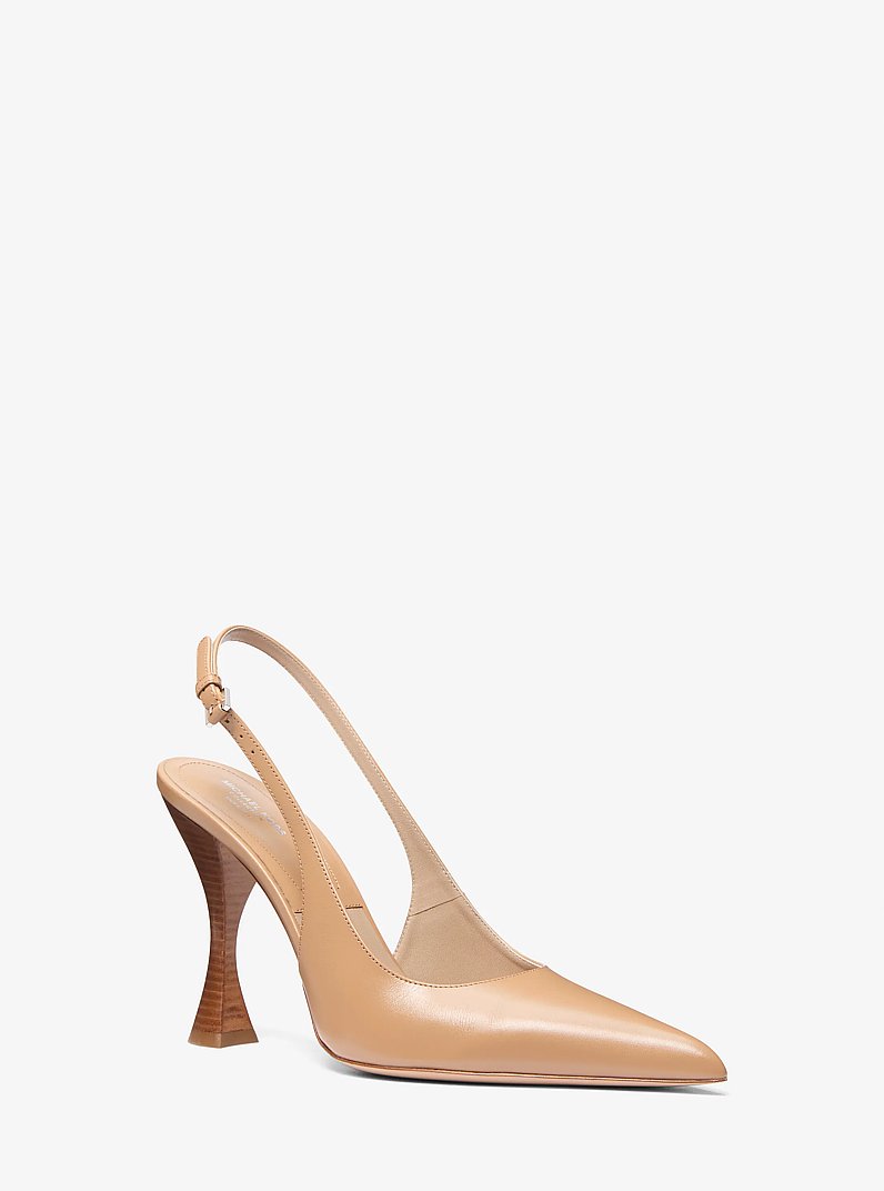 Zapato de tac&oacute;n Isabella de cuero con tal&oacute;n descubierto in MAN&Iacute; | Michael Kors