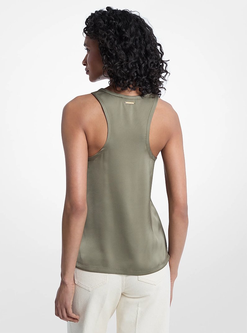 Satin Tank Top in SAFARI GREEN | Michael Kors