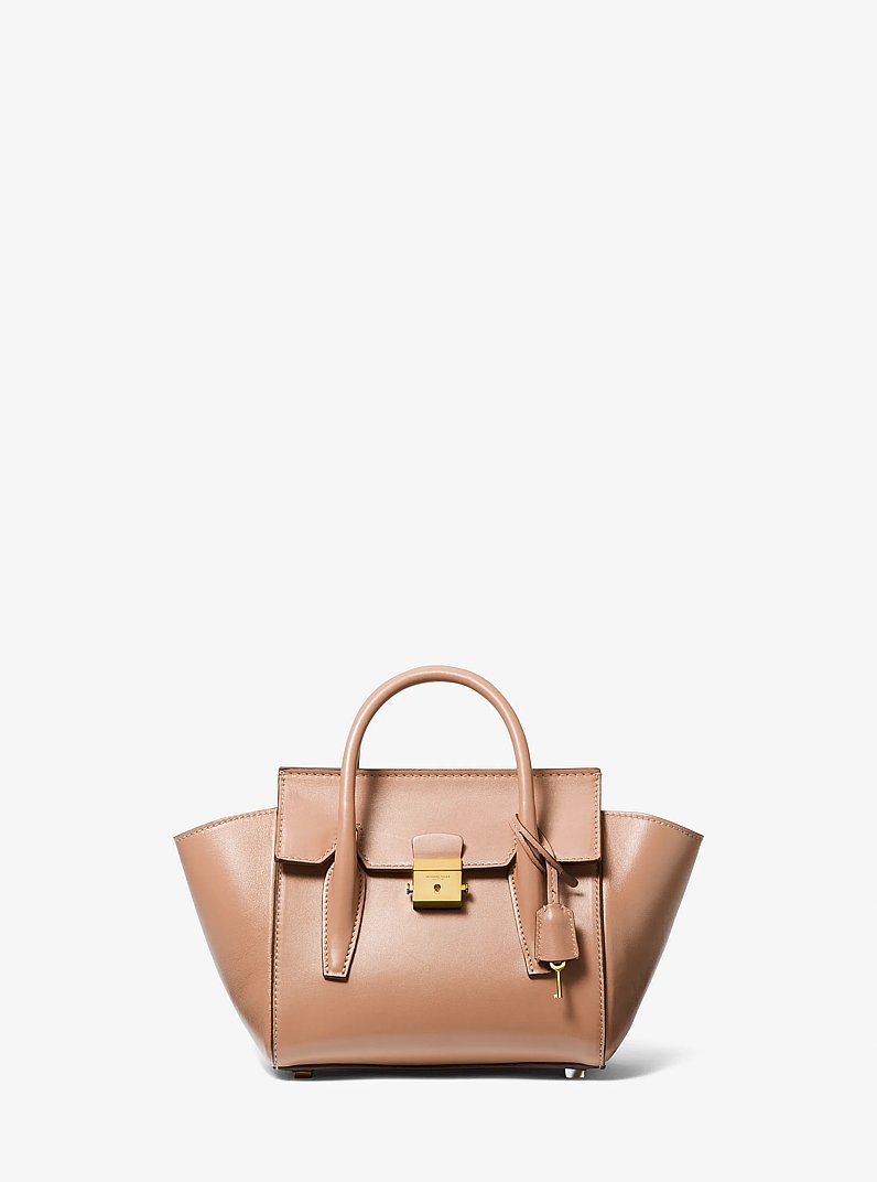 Campbell Mini Leather Satchel in SUNTAN | Michael Kors