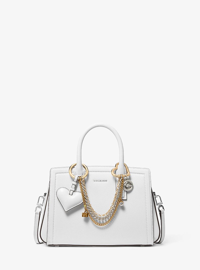 Breloque pour sac avec cha&icirc;ne et c&oelig;ur in BLANC OPTIQUE | Michael Kors