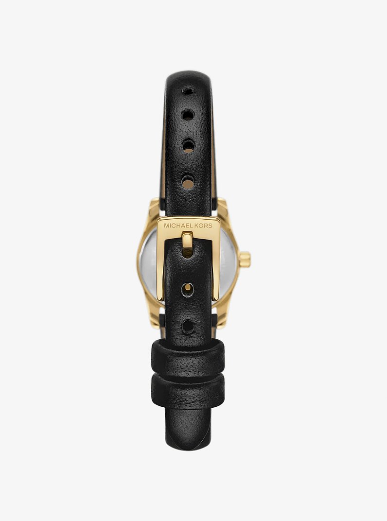 Micro montre Lexington en cuir in NOIR | Michael Kors
