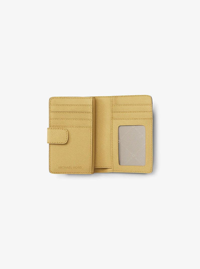 Medium Crossgrain Leather Wallet in HONEY | Michael Kors