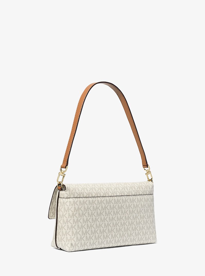 Borsa a spalla convertibile Addie media con stampa logo in VANIGLIA/GHIANDA | Michael Kors