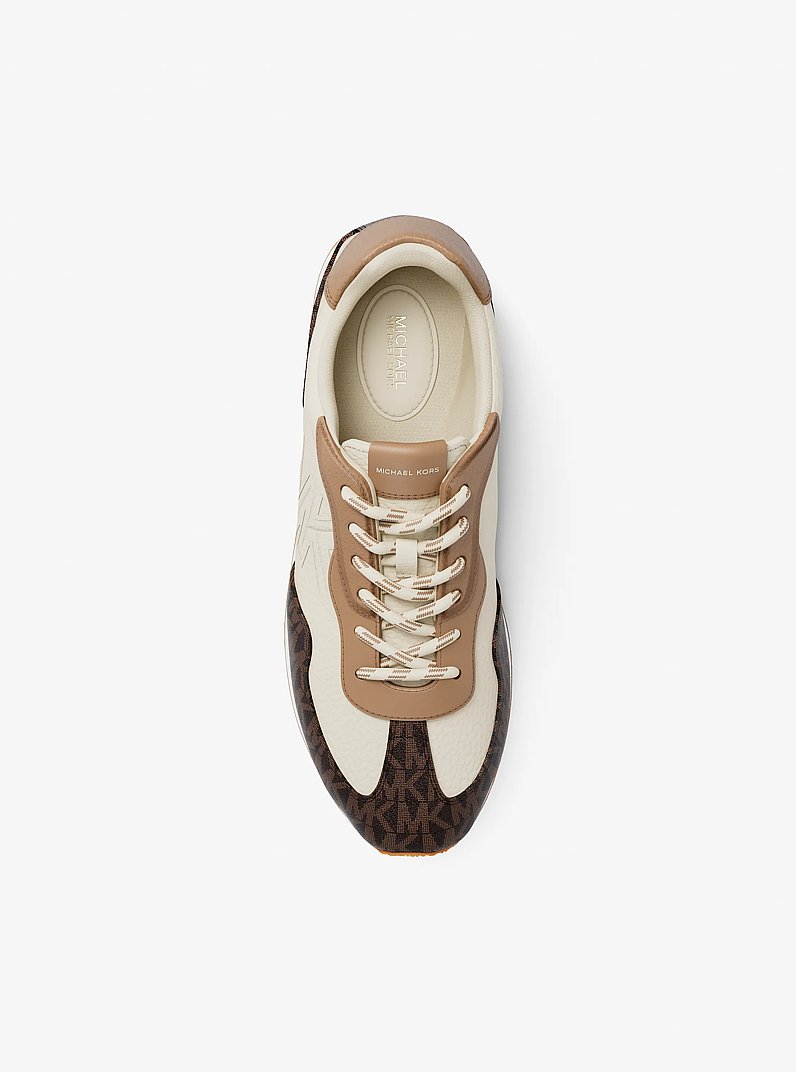 Hattie Mixed-Media Trainer in BROWN MULTI | Michael Kors