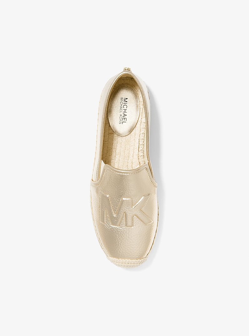 Hastings Metallic Logo Embossed Slip-On Espadrille in PALE GOLD | Michael Kors