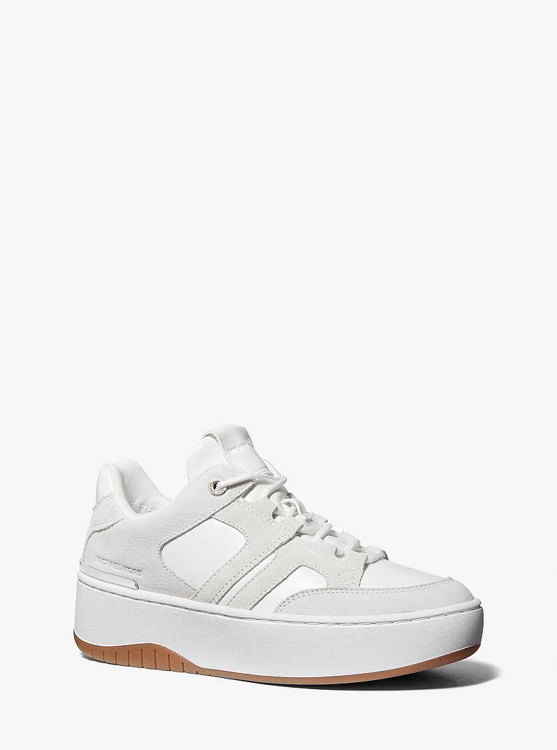 Ryder Leather Platform Sneaker in OPTIC WHITE | Michael Kors