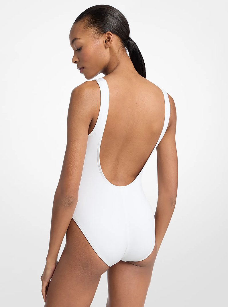 Rhinestone-Embellished Swimsuit in WHITE | Michael Kors