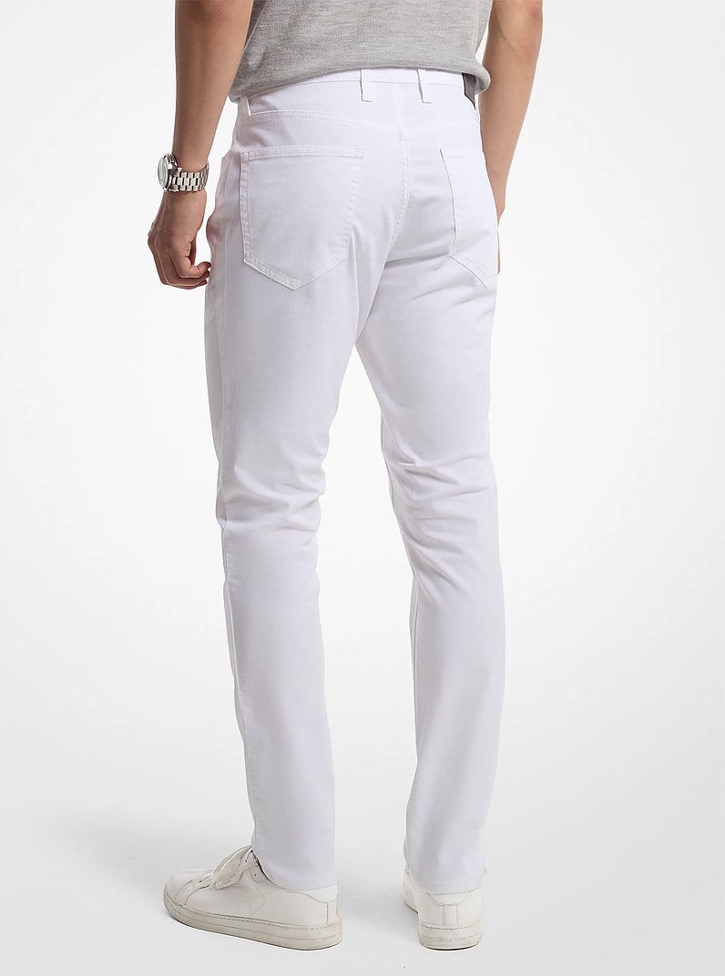 Pantal&oacute;n Parker slim-fit de sarga el&aacute;stica in BLANCO | Michael Kors