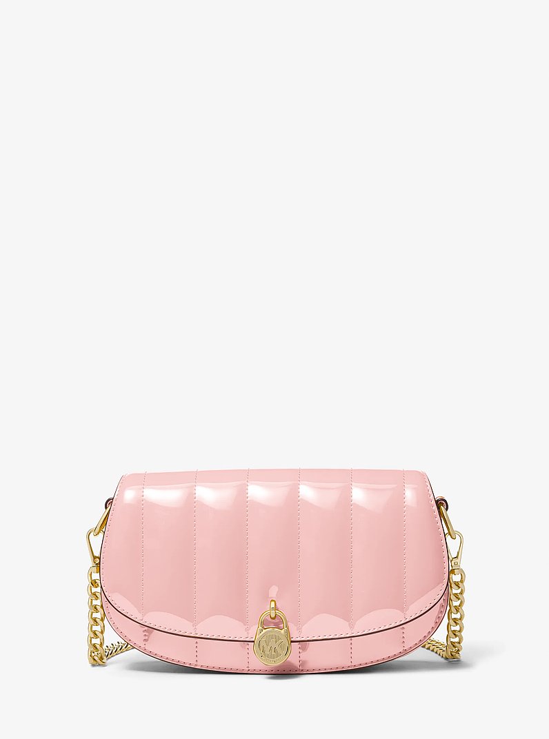 Mila Small Patent Convertible Crossbody Bag in POWDER BLUSH | Michael Kors