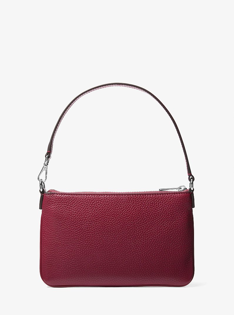 Petite pochette-bracelet Jet Set convertible en cuir grain&eacute; in BORDEAUX | Michael Kors