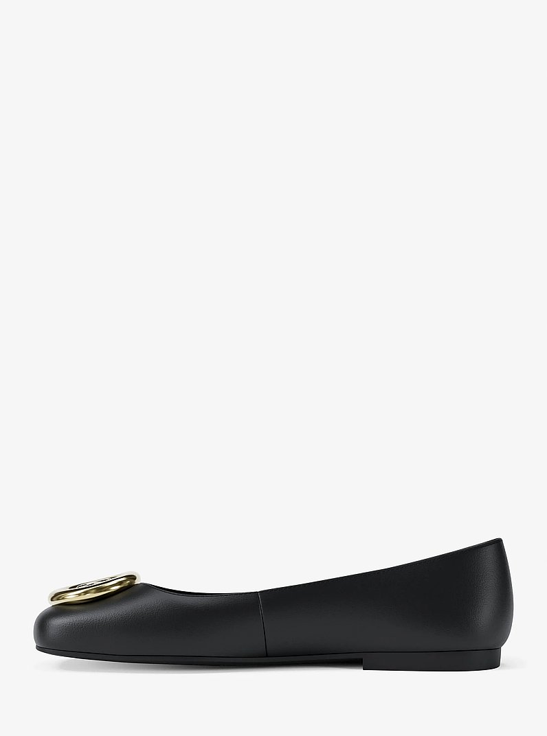 Milan Leather Ballet Flat in BLACK | Michael Kors