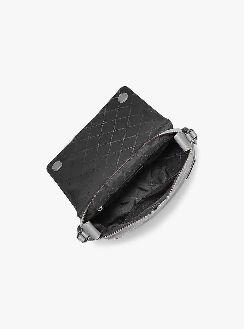 Borsa messenger Hudson piccola in pelle scamosciata in GRIGIO MINERALE | Michael Kors