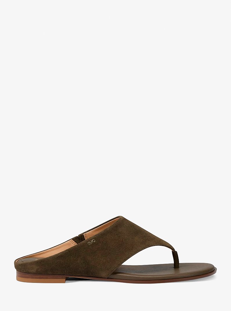 Alster Suede Thong Sandal in LODEN | Michael Kors