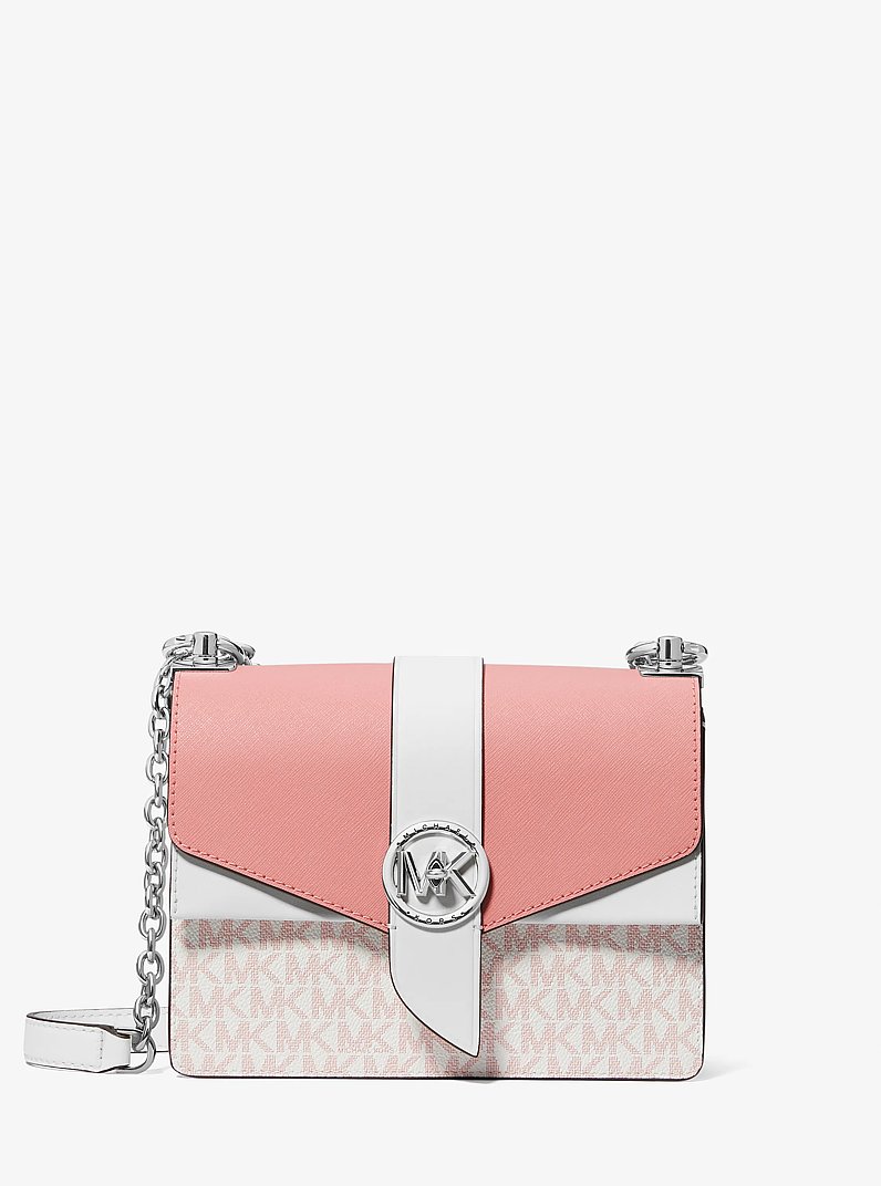 Petit sac &agrave; bandouli&egrave;re Greenwich en cuir saffiano bicolore &agrave; logo in PRIMROSE MULTI | Michael Kors