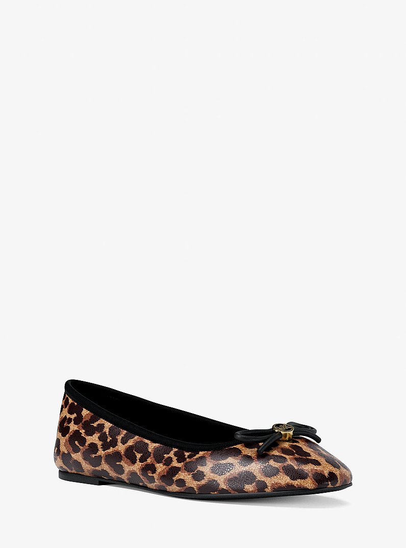 Savannah Leopard Print Ballet Flat in DK CAMEL MLT | Michael Kors