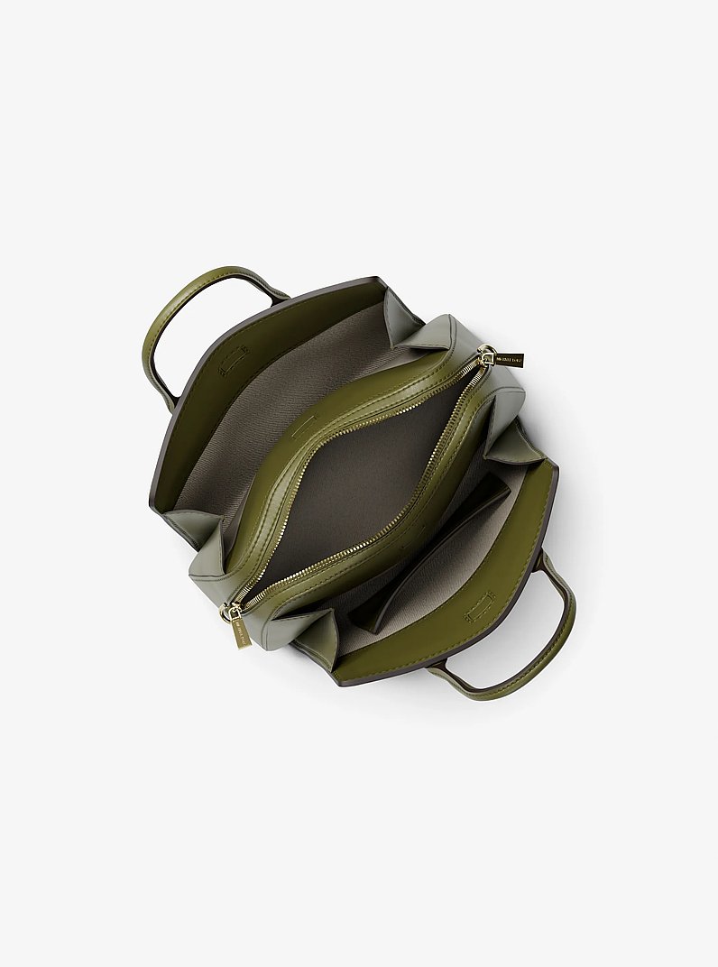 Laila Small Signature Logo Satchel in PISTACHIO | Michael Kors