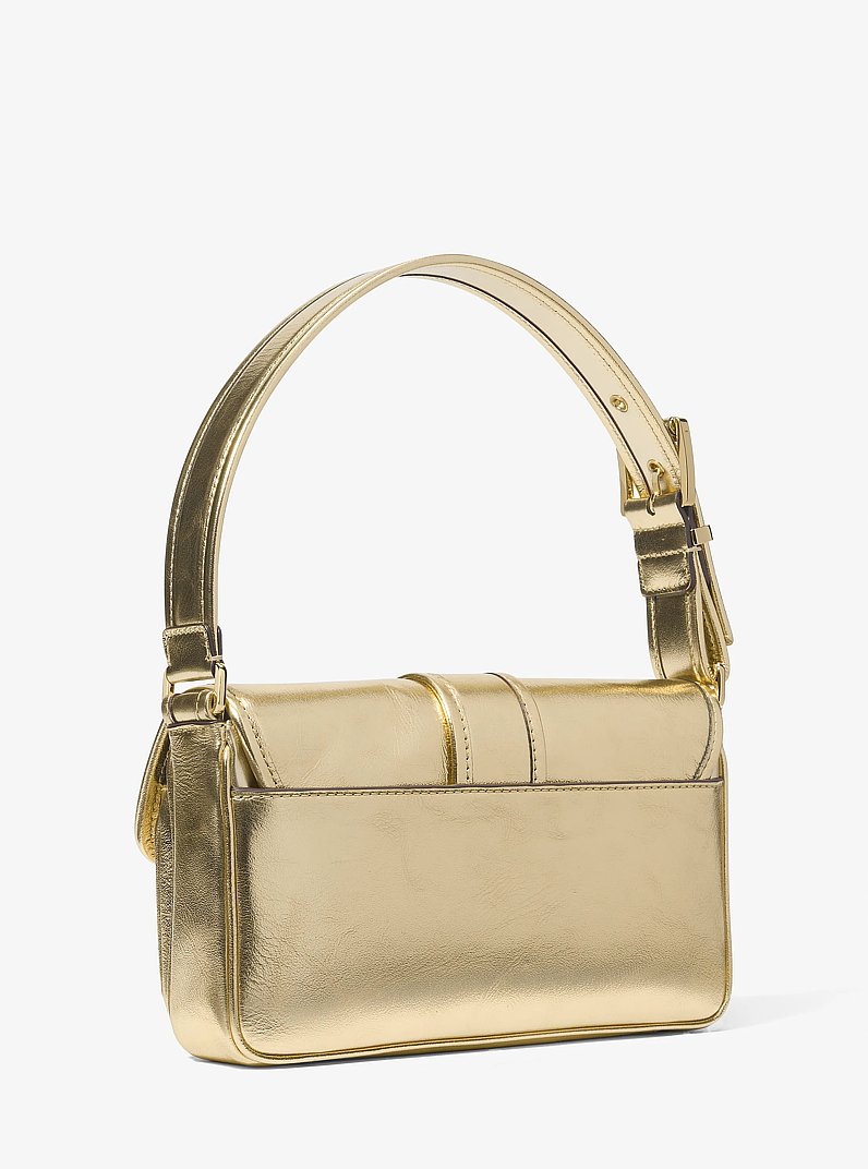 Colby Medium Metallic Leather Shoulder Bag in PALE GOLD | Michael Kors