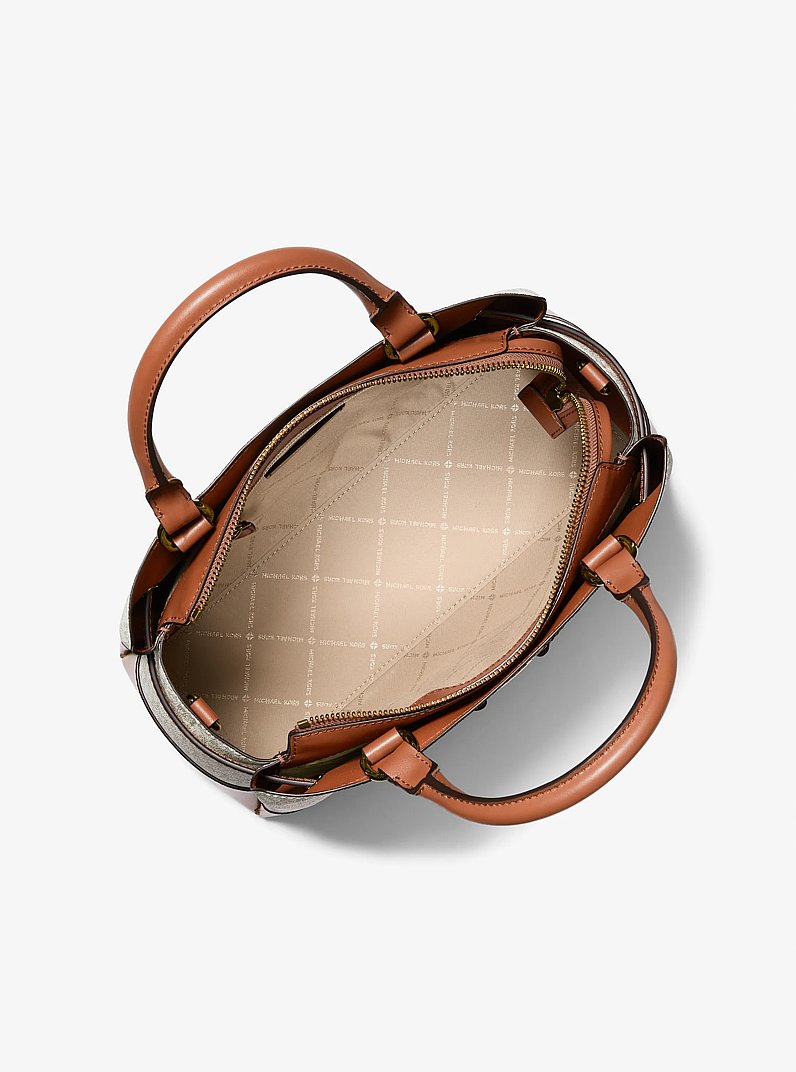 Reed Large Signature Logo Satchel in VANILLA | Michael Kors