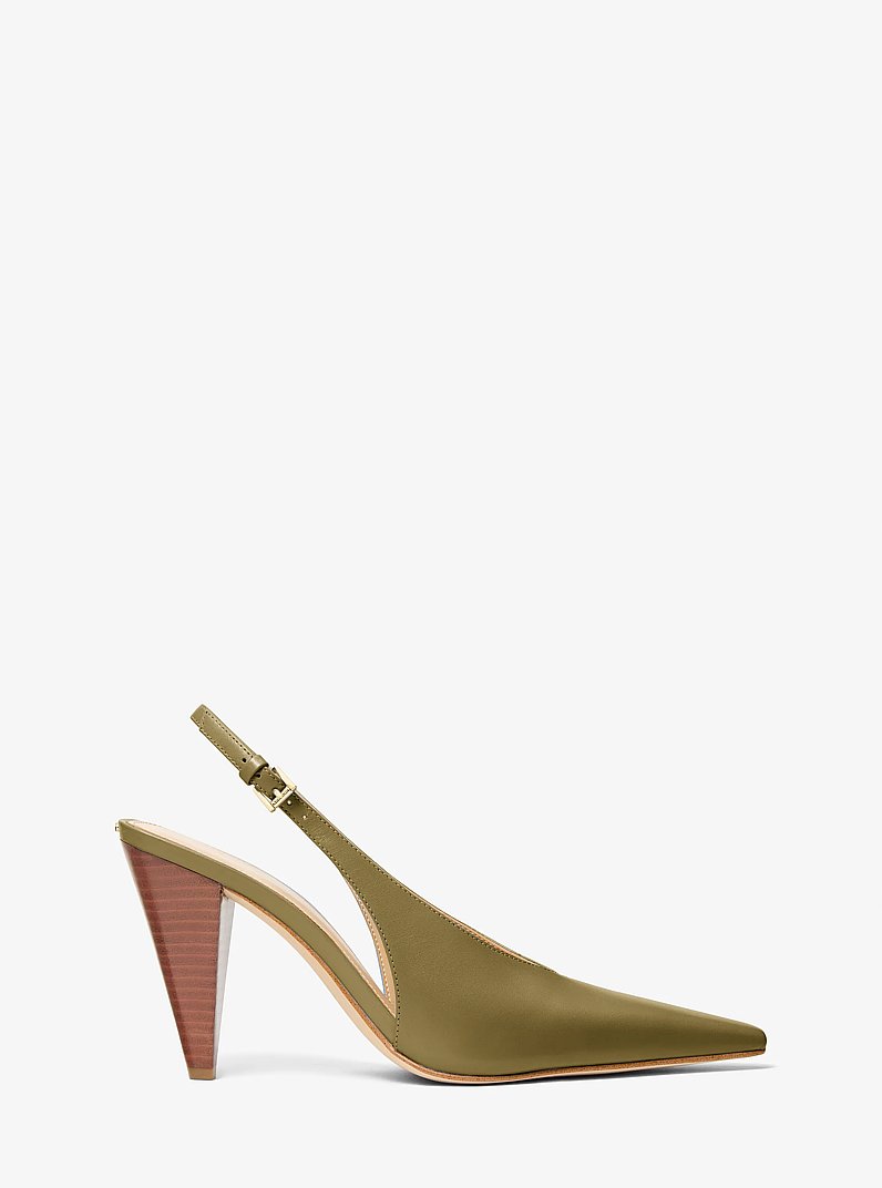 Electra Leather Slingback Pump in PISTACHIO | Michael Kors