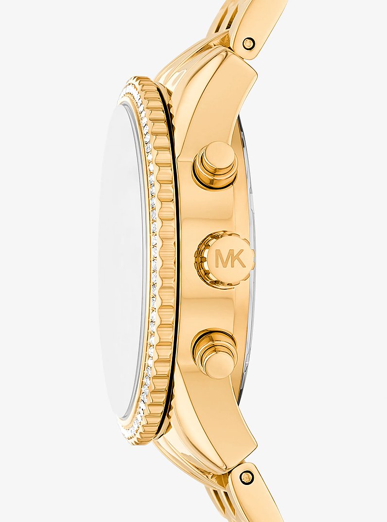 Mini Bryant Pav&eacute; Gold-Tone Watch in GOLD | Michael Kors