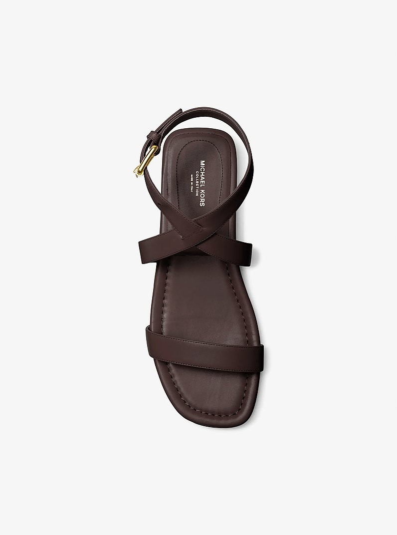 Bridgette Leather Sandal in CHOCOLATE | Michael Kors