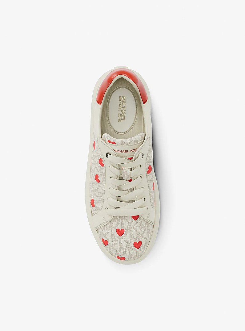Romey Printed Signature Logo Platform Sneaker in VANILLA COMBO | Michael Kors