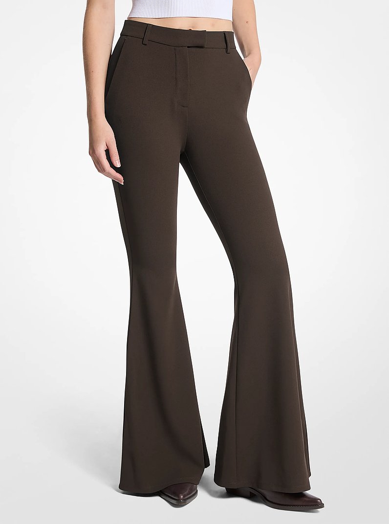 Stretch Crepe Flared Pant in CHOCOLATE | Michael Kors