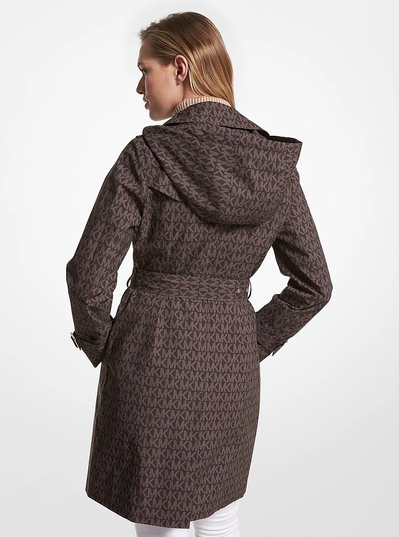 Logo Print Woven Trench Coat