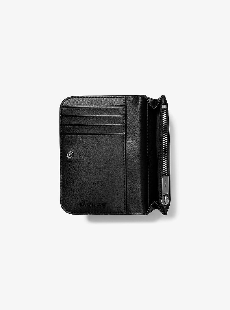 Portefeuille compact Hudson en cuir grain&eacute; in NOIR | Michael Kors