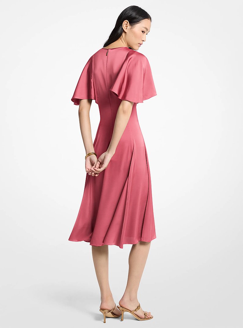 Abito longuette in raso con maniche a mantella in [3898] | Michael Kors